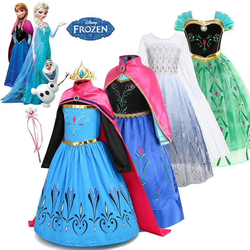 Elsa Dress for Girls 2-10 Yrs Birthday Role Anna Elsa Princess Dress for Kids Halloween Carnival Party Girls Costume