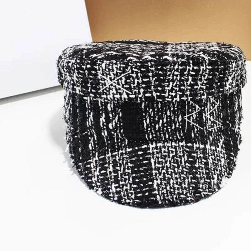 Brand Designer New Winter Embroidery Letter Baker Boy Straw Caps Purple Newsboy Caps Thick Warm Flat Cap Chapeau Homme