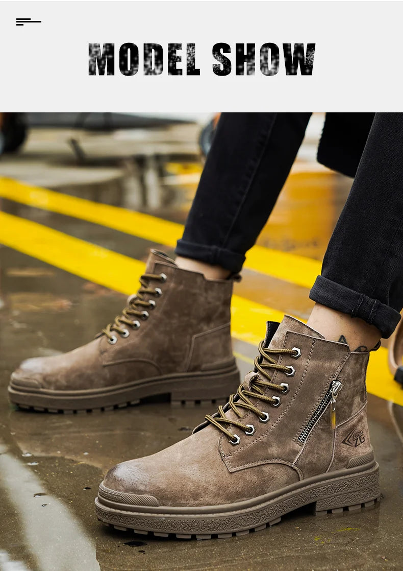 Latest 2024 Fashion Pig Skin Anti Scald Welding Shoes Indestructible Steel Toe Cap Nail Proof Men Safety Work Boots Sneakers
