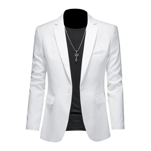 Plus Size 6XL-M Fashion Mens Solid Color Suit Jacket High Quality Business Slim Fit Casual Blazers Formal Social Wedding Tuxedo