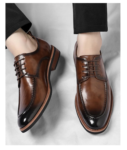 Men's Oxford Derby Dress Shoes Business Formal Casual Party Footwear Comfortable New Fashion Solid-Color Sneakers