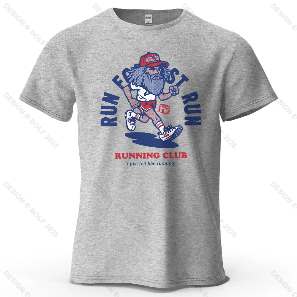 Running Club Printed Men's T-Shirt 100% Cotton Oversized Fitness Motivation Graphic Tees for Women Tops Tees Streetwear