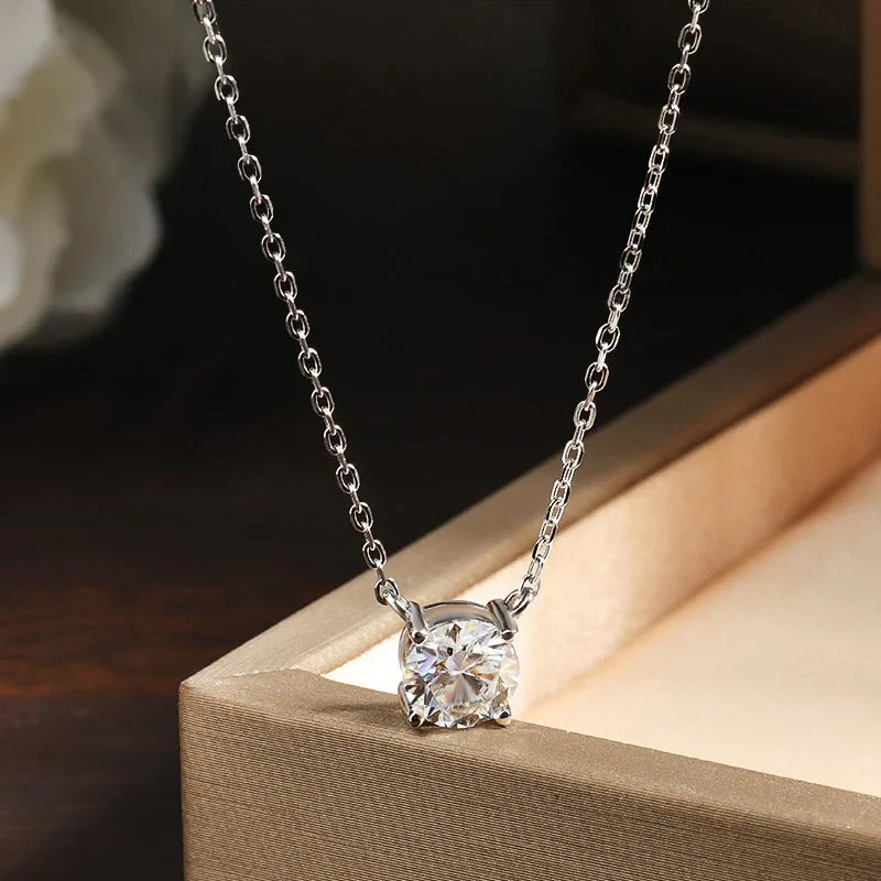 D VVS1 Moissanite Necklaces for Women Solitaire Pandent Diamond GRA Certified s925 Silver Plated 18k Dainty Necklace