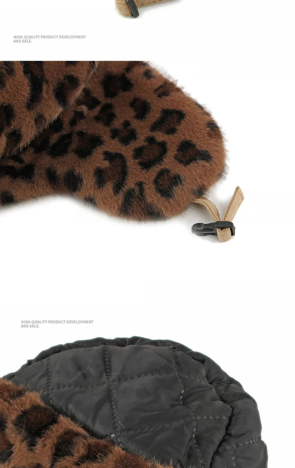 Bomber Hat Men Women Thick Warm Winter Hat Leopard Fur Earflap Cap Male Female Russian Hat Windproof Snow Ski Trapper Cap