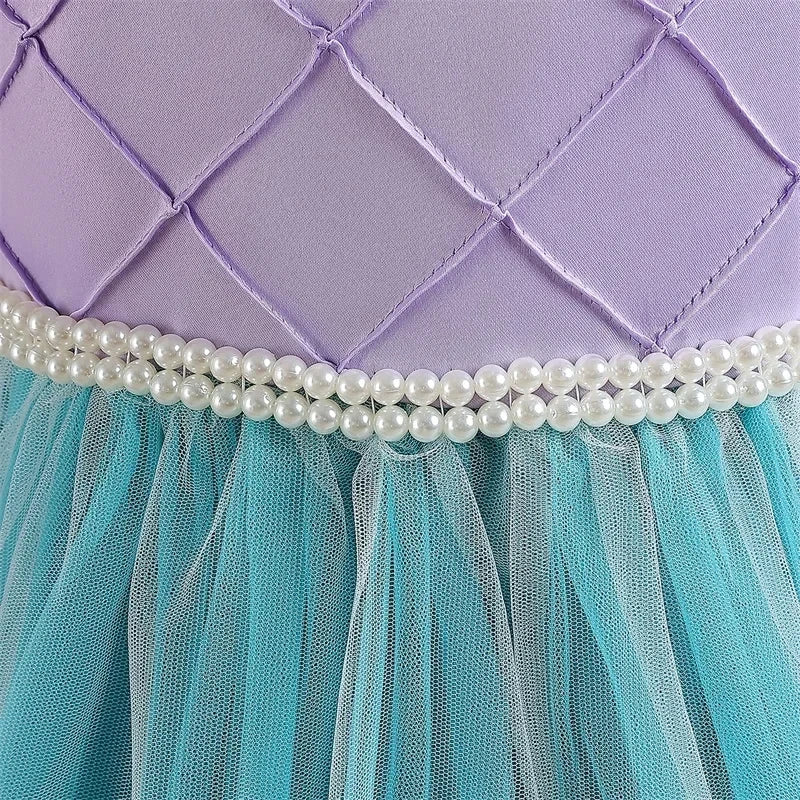 Photography Costume Girls Princess Birthday Party Little Mermaid Ball Gown Girl Ariel Puffy Dress Prom Festival Apparel Vestidos