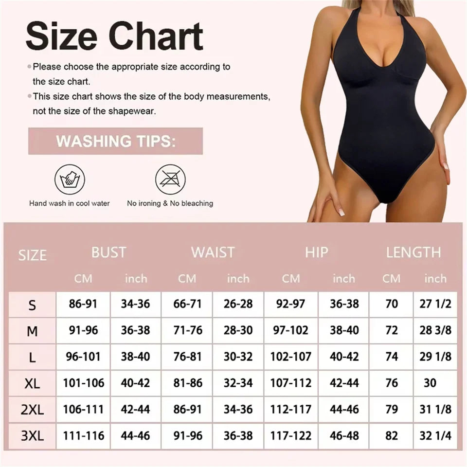 Slimming Underwear Bodysuits Tummy Reducing  Waist Trainer Shapewear Sexy Deep V Halter Top Two Ways To Wear