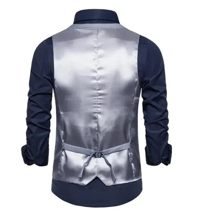 Blue Suit Vest, Men's Business Sleeveless Vests Jacket, Asian size S-6XL, Wedding Party Waistcoat, Red Purple Black Gray