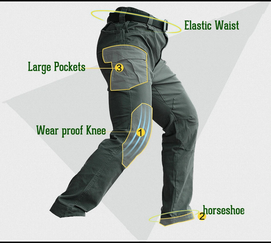 M3 Waterproof Tactical Hunting Pants Men  Special  Hiking Cargo Pants Multi Pocket Rip-stop Cotton Trousers