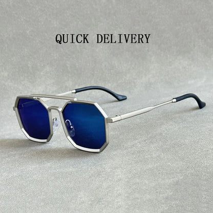 Metal Punk Square Sunglasses For Men Luxe Vintage Steampunk Sunglasses Women Trendy Retro Fashion Glasses Gafas De Sol Hombre