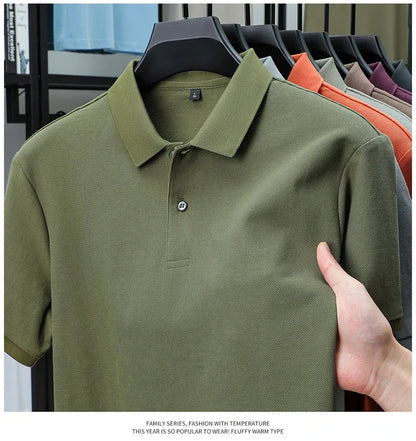 20 Colors Men's 100% Cotton Polo Shirt - Summer Casual Breathable Tee,Ideal for Golf and Sports,Business Casual,Silk-Like Finish