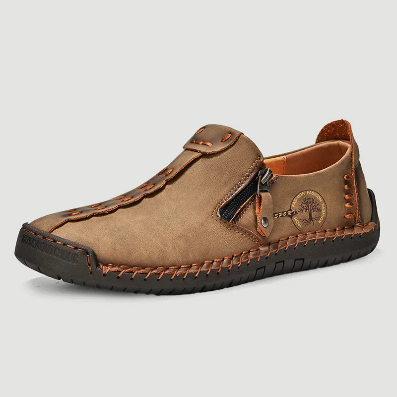 Handmade Leather Men Shoes Casual Slip On Loafers Breathable Leather Shoes Men Flats Hot Sale Moccasins Outdoor Shoes Plus Size