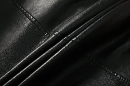 Men's Motorcycle Racing Suit PU Leather Label Color Jacket