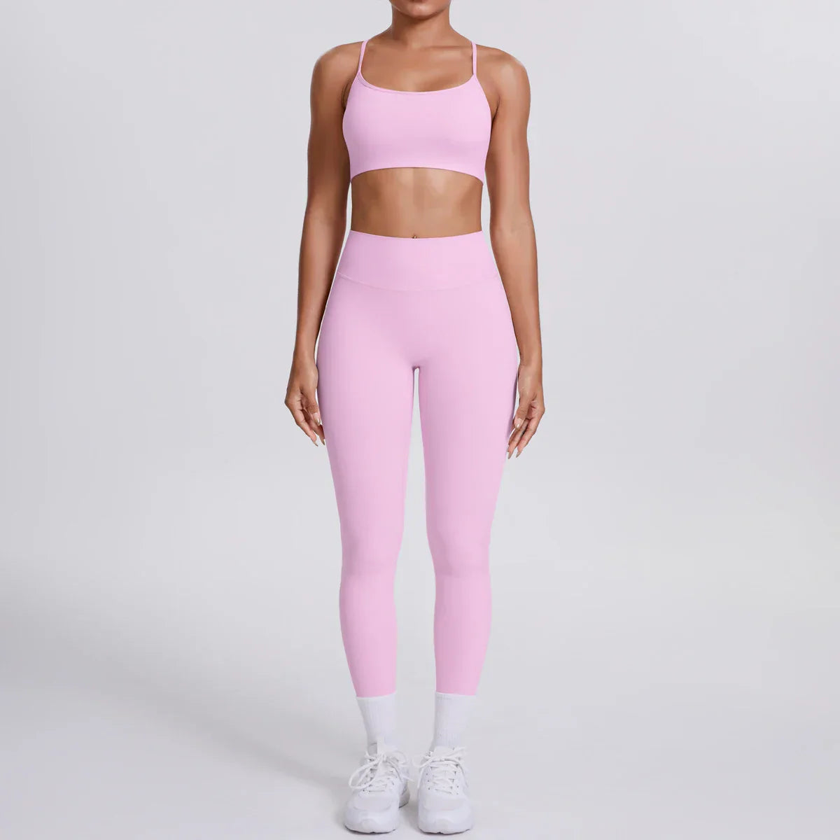 Yoga Suit Sports Set Gym Seamless High Impact Sports Bra Women's High Waist and Hips Tight Peach Buttocks Pants Womens Sportswea