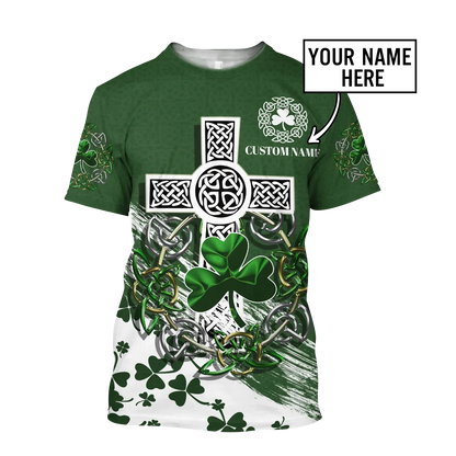 2023 Summer New Printed Irish Celtic Men's and Women's T-shirt, Custom Name Short Sleeve Unisex Shirt, Harajuku Large Casual Sty