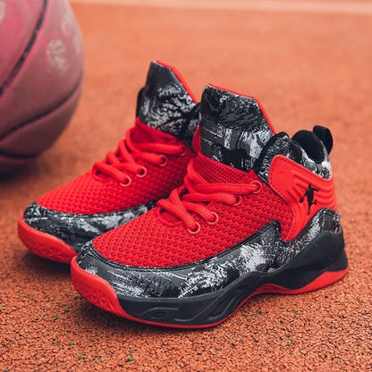 Basketball Shoes for Kids Sneakers New Boys Brand Thick Sole Non-slip Children Sports Shoes Child Boy Basket Trainer Shoes