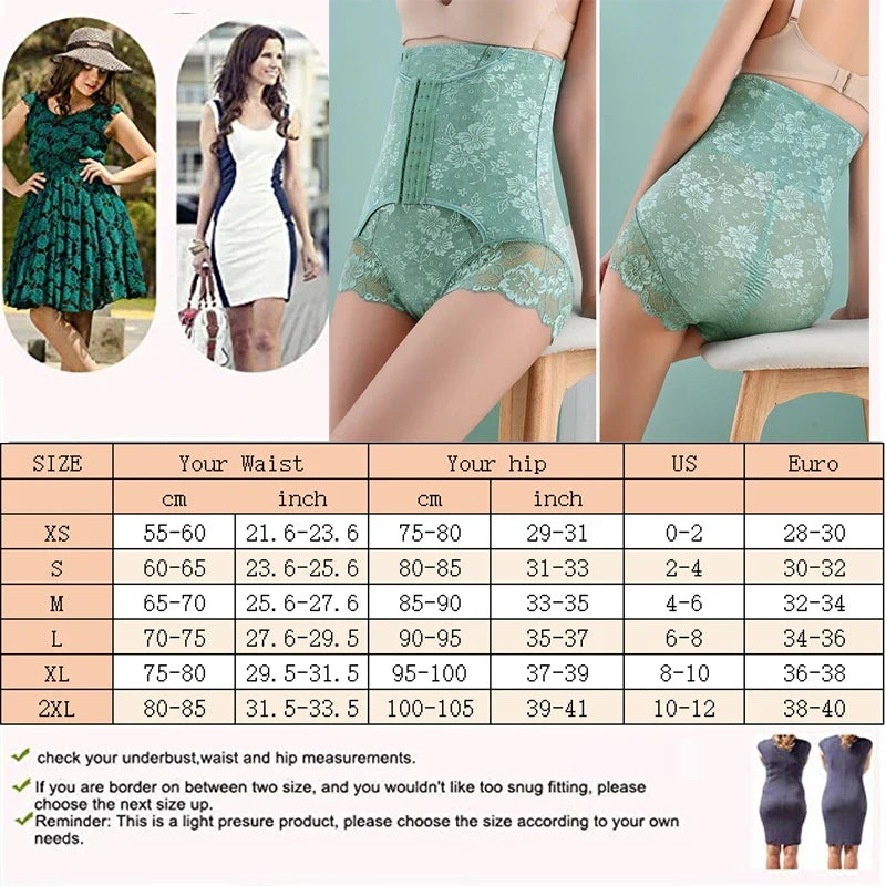 Lace Body Shaper Panties Shapewear Underwear High Waist Tummy Control Body Shaper Underwear Panties Slimming Waist