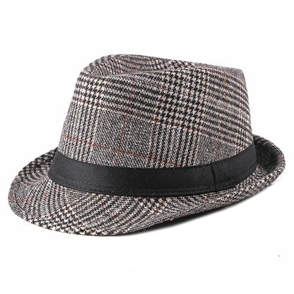 Spring Summer Wool Wedding Hat for Mid-Aged Men Couple Fashion Autumn Winter Party Plaid Luxury Design Jazz Hat Fedora Hat Women