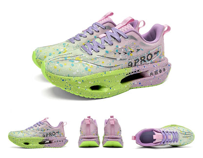 New Carbon Plate Men's Running Shoe Night Fluorescent Cushioning Sneakers Women Lace-Up Lightweight Casual Shoes Jog Shoes
