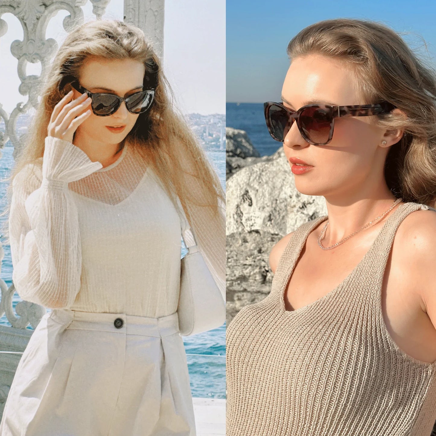 Fashion Original Thick Butterfly Frame Polarized Sunglasses for Women Chunky Uv400 Protection Shade Cat Eye Sun Glasses