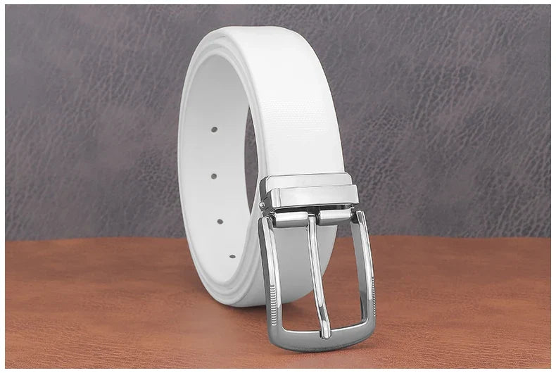 Fashion belts young men pin buckle genuine leather cowhide Waistband high quality white casual jeans ceinture homme B650
