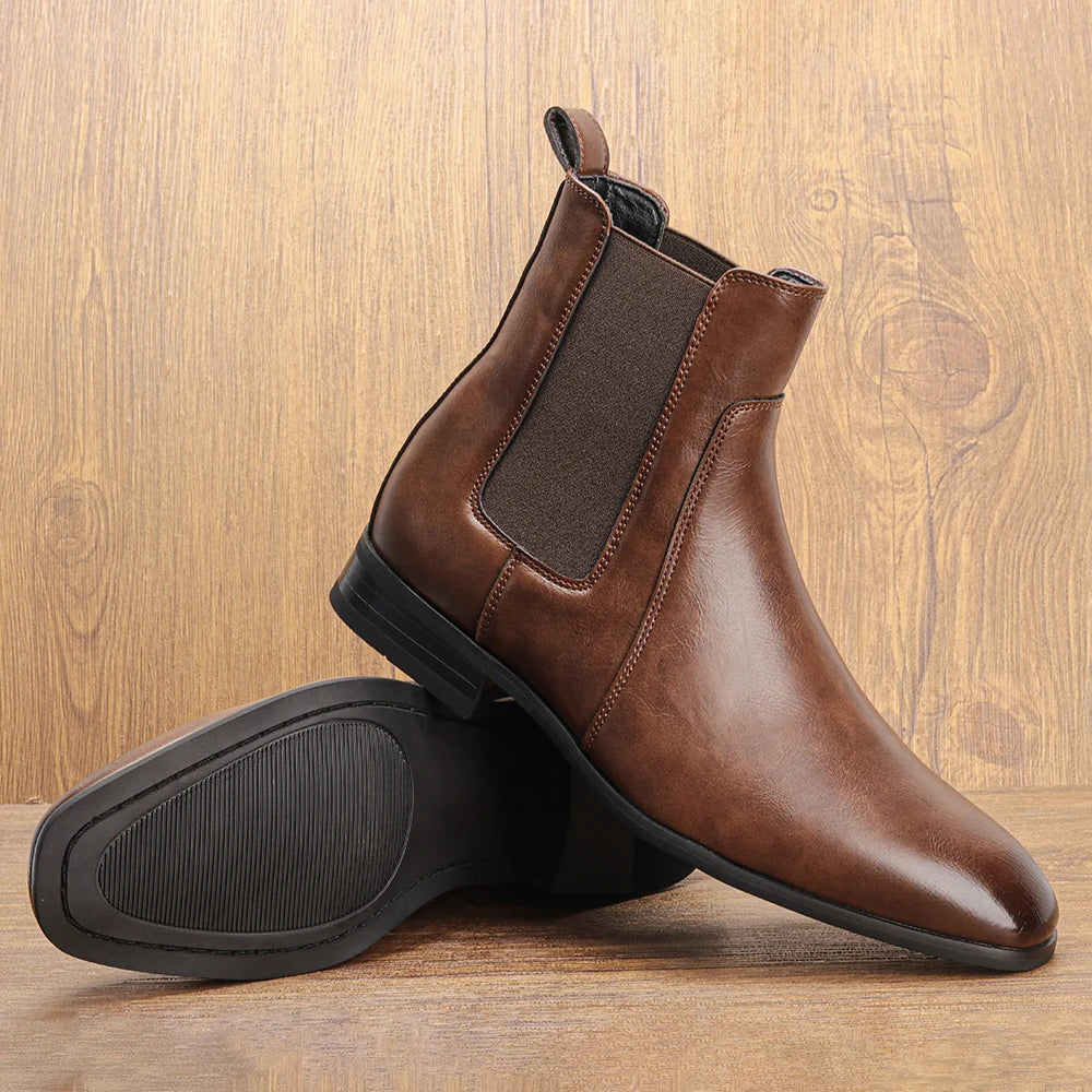 Men Boots Casual 2026 Fashion Brand Comfortable Boots Leather Chelsea boots