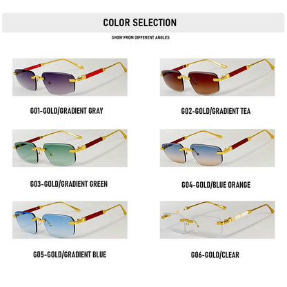 Rimless Sunglasses Women 2026 UV400 Protection Fashion Glasses Vintage Sunscreen Shades Lentes De Sol Mujer Lunette Soleil Femme