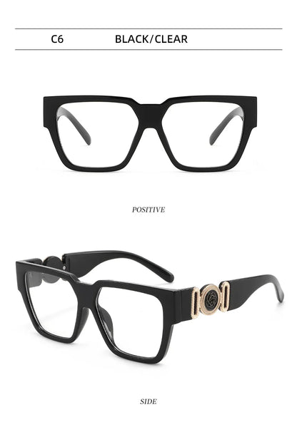 INS 2026 New Fashion Sunglasses Women Wide-leg Sun Glasses Men Trendy Brand Square Oversized Anti Blue Light Flat Mirror UV400