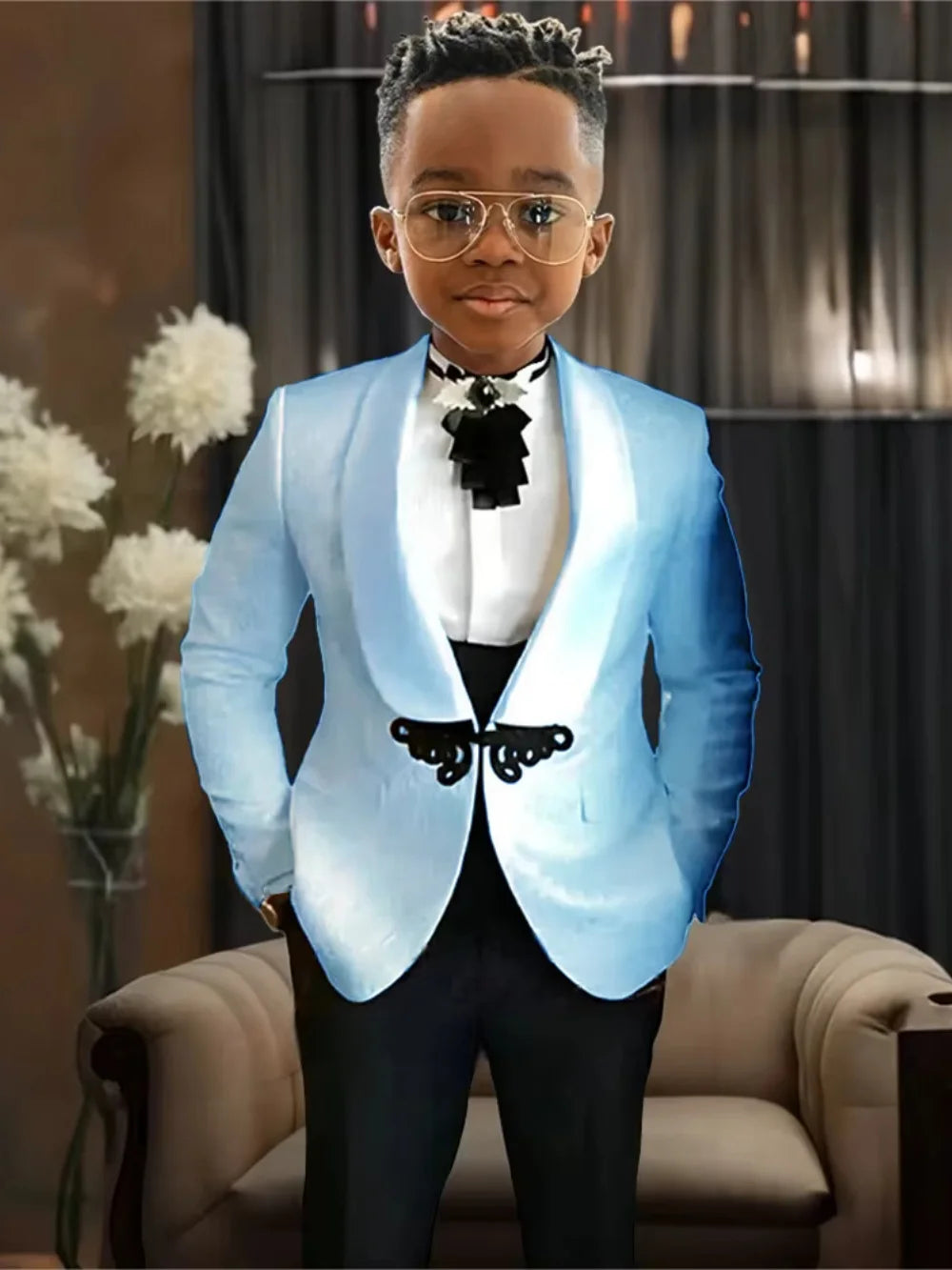 Chic Boys Slim Fit Suits 3 Pieces Piano Performance Wear Premium Handsome Kids Suit Set Wedding Party Wear 2-20 Tuxedo