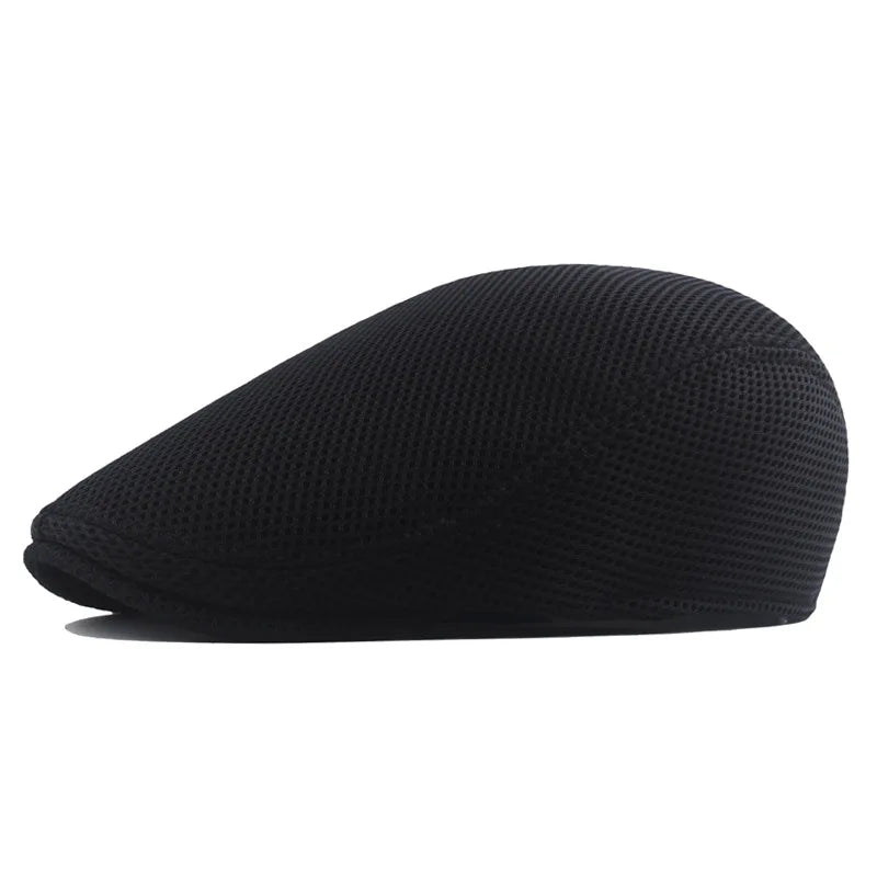 Men Women Hat Adjustable Newsboy Beret Ivy Cap Cabbie Flat Caps  Breathable Mesh Summer