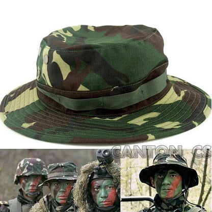 Camouflage Tactical Boonie Hats Camping Climbing Bucket Sniper Hat Men Outdoor Fishing Hiking Cap Sun Protective Boonie Caps
