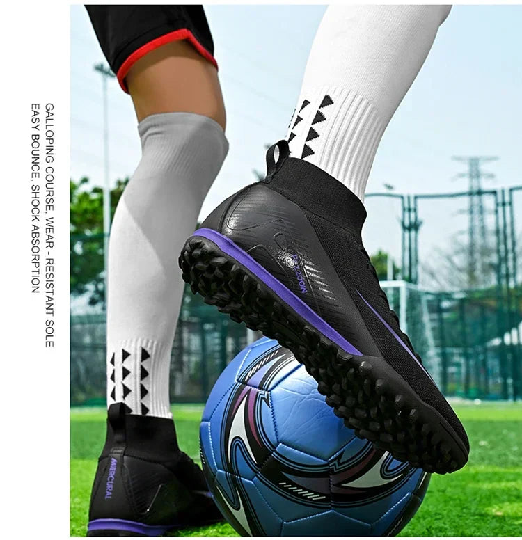 New Men Football Boots Match Outdoor Long Spikes Soccer Shoes Cleats Comfortable Training Sport Adult Breathable Boys Non Slip