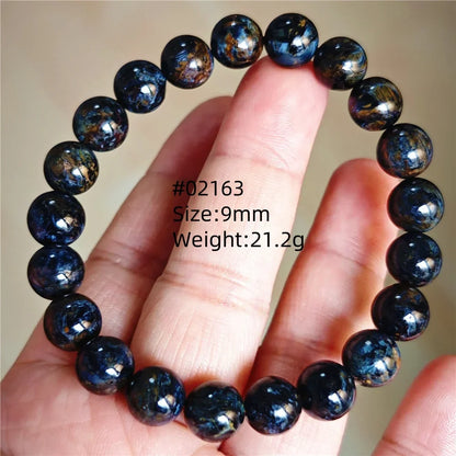 Natural Blue Pietersite Bracelet Women Men Beads Round Beads Chatoyant Cat Eye Fire Pietersite Namibia AAAAAA