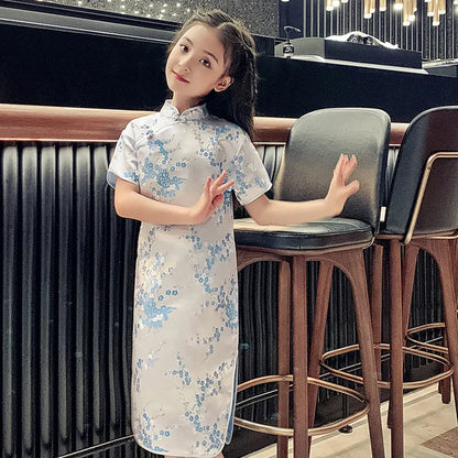 Fashion Children's Cheongsam Modern Girls Dresses Summer Baby Party Qipao Princess Clothing Chinese Style Girl Dress Vestidos