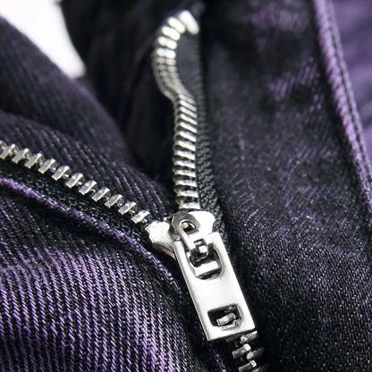 Retro Purple Black Ripped Jeans High Street Korean Version Jeans Y2k Baggy Jeans Stacked Jeans Mens Cargo Pants
