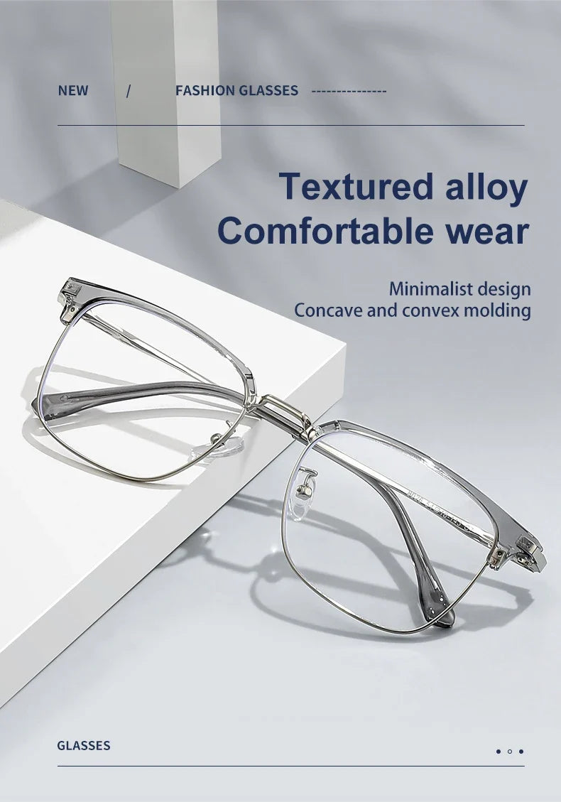 Square Men's Business 8026 Anti-Blue Light Classic Retro Anti-Blue Light Reading Glasses Women Prescription Customized