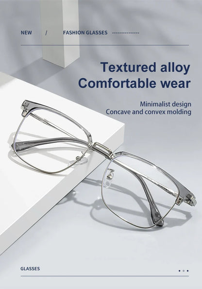 Square Men's Business 8026 Anti-Blue Light Classic Retro Anti-Blue Light Reading Glasses Women Prescription Customized