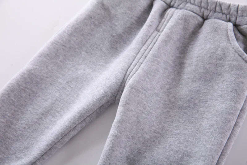 New Autumn Winter Fashion Baby Girls Clothes Children Boys Thicken Hoodies Pants 2Pcs/Set Toddler Sports Costume Kids Tracksuits