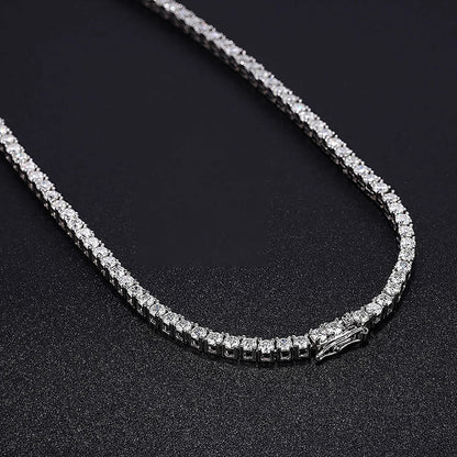 Long Tassel Full Moissanite Diamond Necklace With  Certificate S925 Sterling Silver Plated 18k Gold Tennis Necklace For Women