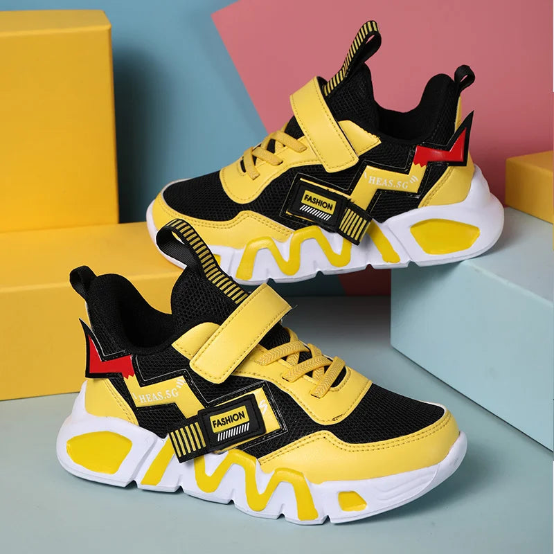 Cartoon Kids Boys Basketball Shoes Soft Sole Sneaker Outdoor Children Sports Running Shoes Non-slip Breathable Walking Sneaker