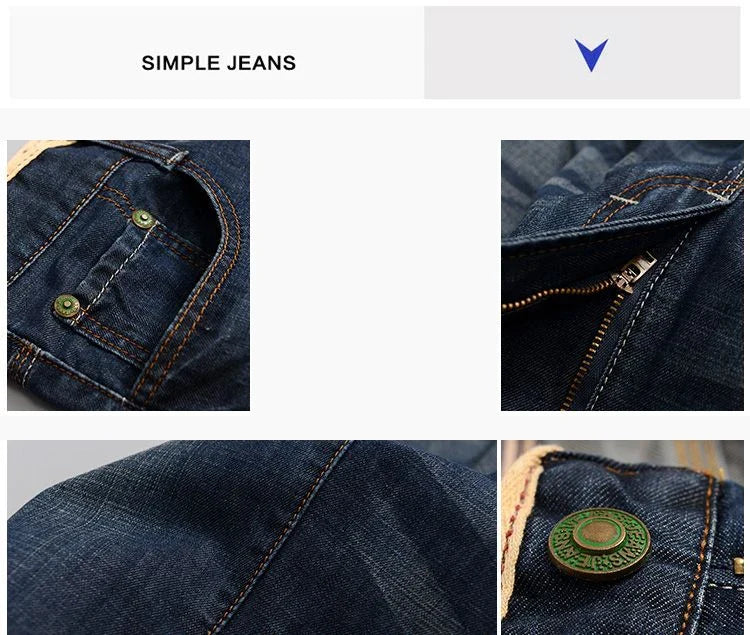 2026 New Men's Jean Spring Autumn Straight Trendy Pants Casual Denim Trousers Men Classic slim Stretch Jeans Fashion