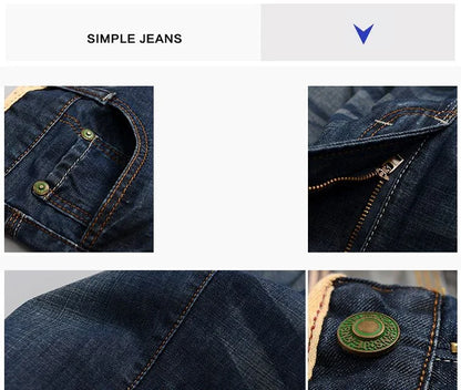 2026 New Men's Jean Spring Autumn Straight Trendy Pants Casual Denim Trousers Men Classic slim Stretch Jeans Fashion