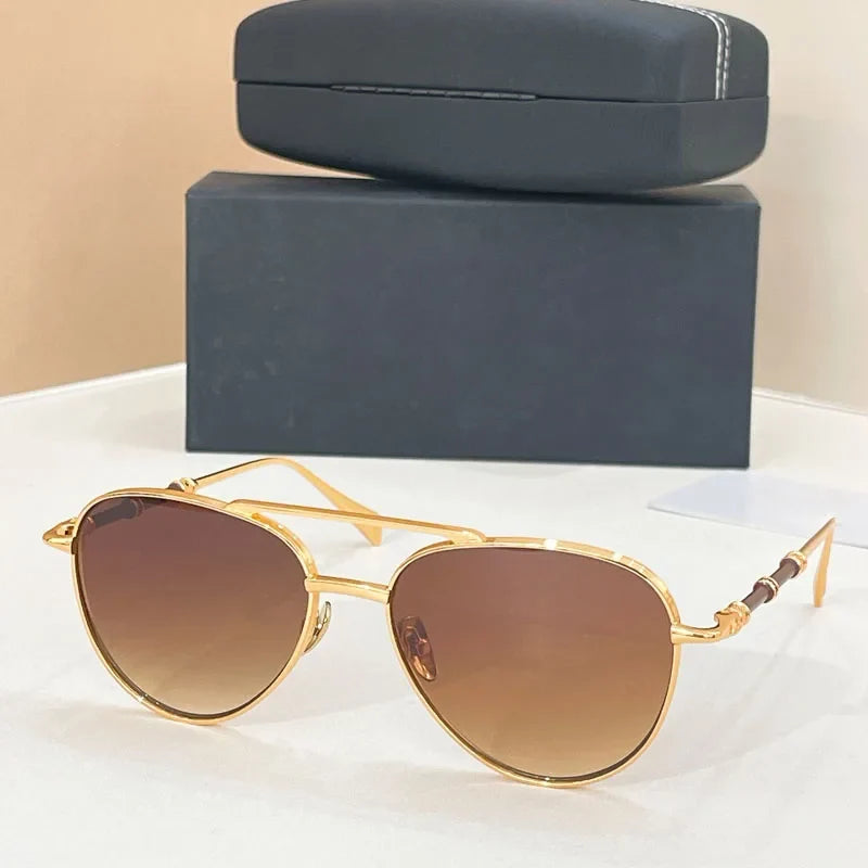New Designer Oval Luxury Sunglasses Men Women UV400 Germany Trendy High Quality Fashion Brand Design Optical Glasses with Case