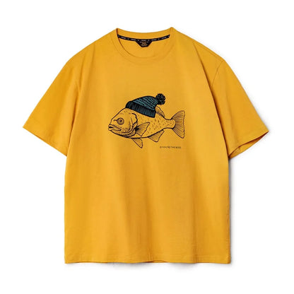 Deep-Sea Fish Printed T-shirt for Men Cotton O-Neck Short Sleeve T Shirts Creative Animal Pattern Tees Summer Casual Tops