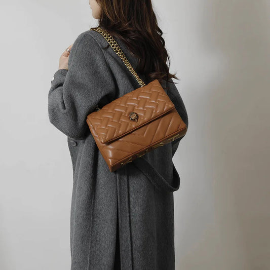 2026 New Women's Bag, Textured Rhombus Embroidery Chain, Versatile Single Shoulder Hot Selling Crossbody