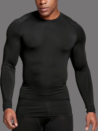 Fitness clothing, tight fitting clothes, men's quick drying sports, long sleeves, football, skiing, suitable for all seasons