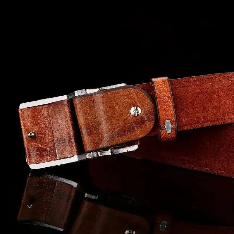 Men's Business Belt Smooth Buckle Leisure Belt Jeans Belt Suit Pants Belt