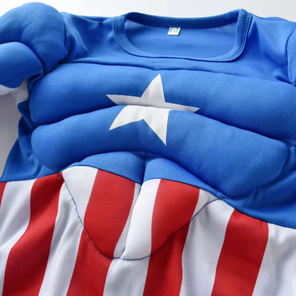 Captain America Cosplay Long-sleeved Kid Avengers Muscle Suit Captain America Children's Suit