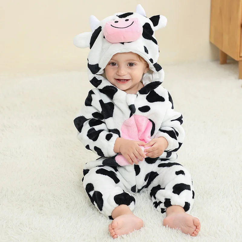 Cute Monkey Tiger Dinosaur Cosplay Costumes Boys Girls Toddler Animal Jumpsuit Baby Rompers Infant Clothes Pyjamas Kids Kigurumi