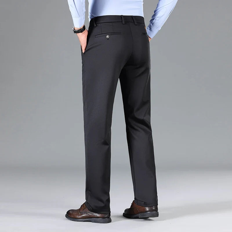 High Quality Summer Thin Embroidery Suit Pants Men Straight Classic Business Work Long Formal Trousers Male Plus Size 29-40 42