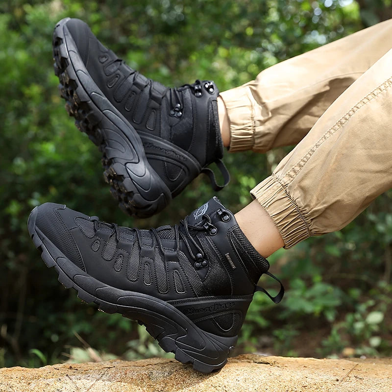 New Men Tactical Boot Breathable Safety Anti-Slip Hunting Boot Motorcycle Male Army Boots Desert Climbing Hiking Shoes Size Plus